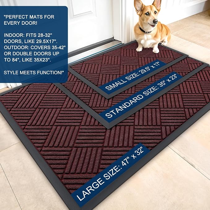 OLANLY Front Door Mat Outside Entrance 33x21, Waterproof Heavy-Duty Doormat | - Image 2