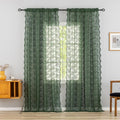 YJ YANJUN Vintage Lace Curtains-Victorian Floral Dark Green Boho 102 inch Long by YJYANJUN