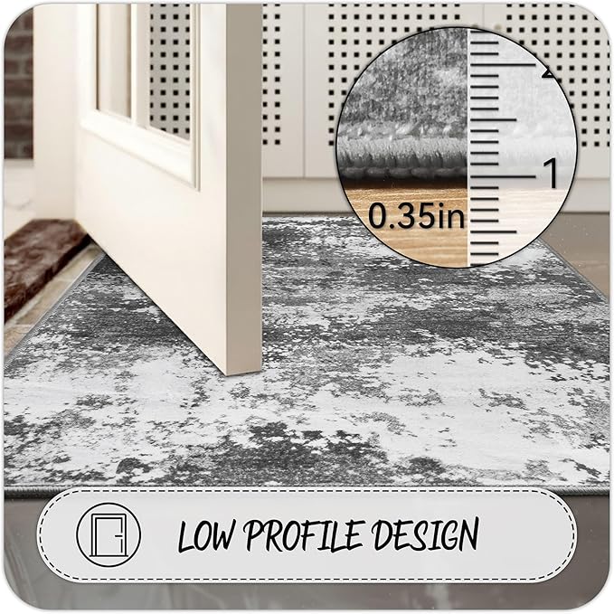 3x4 Washable Porch Rug Grey Front Door Welcome Mat 36x48, Indoor Outdoor - Image 5