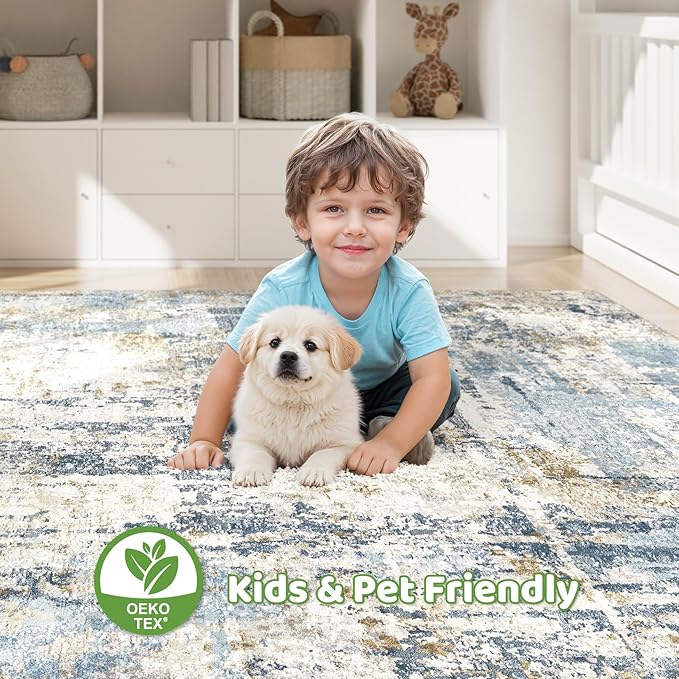 LOONGRUG 10x12 Area Rug Washable Large Neutral Modern Living Room Rug | - Image 8