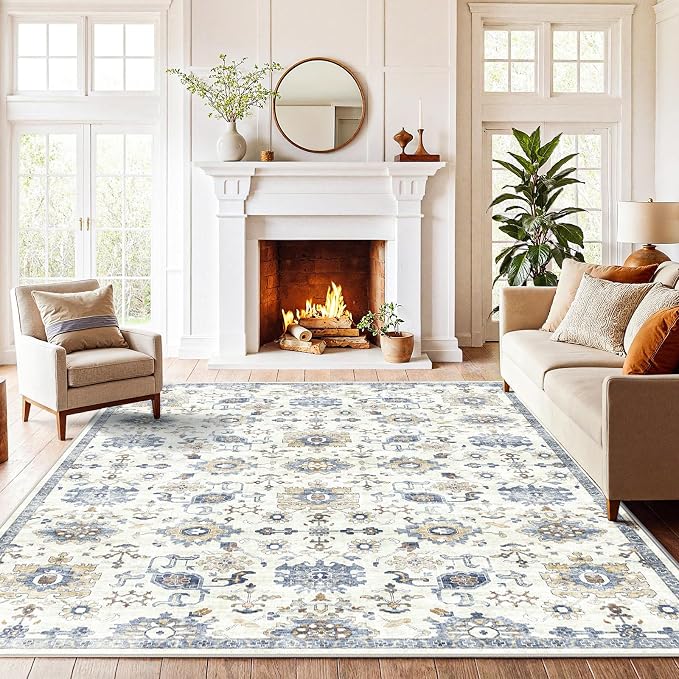 AMADA HOMEFURNISHING 9x12 Washable Area Rug, Low-Profile Large Area Rug - Image 9