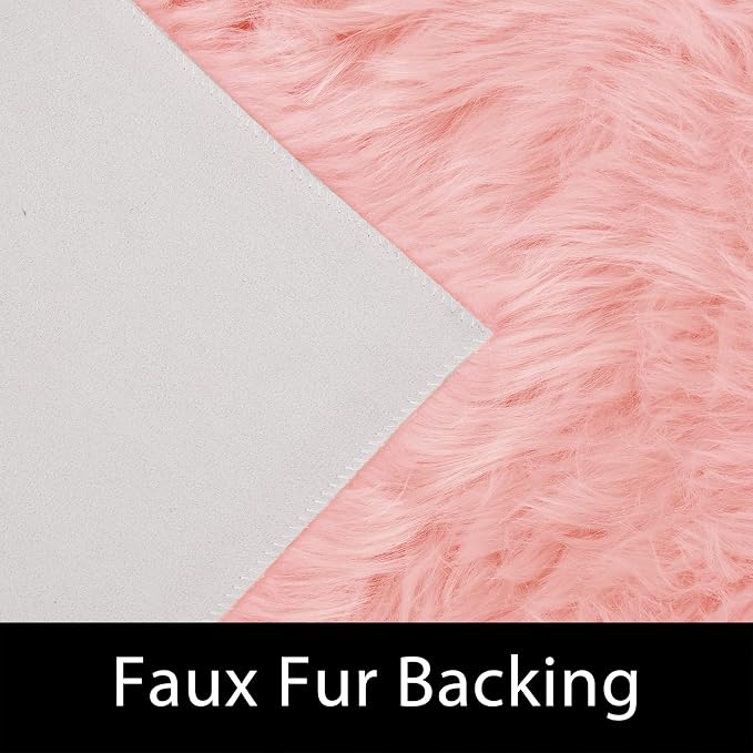 Latepis Pink 2x3 Faux Fur Rug for Bedroom Decor for Teen Girls Throw Fuzzy - Image 3