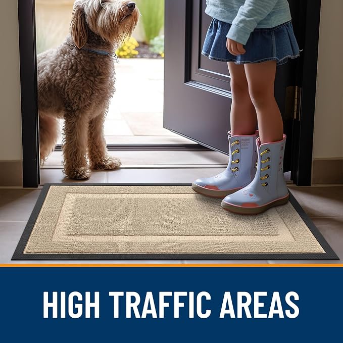 OLANLY Front Door Mat Outside 29.5x17, All-Season Heavy-Duty Rubber Doormat | - Image 7