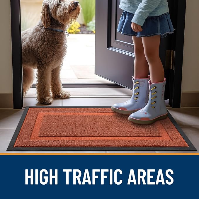 OLANLY Front Door Mat Outside 71x23, All-Season Heavy-Duty Rubber Doormat | - Image 6