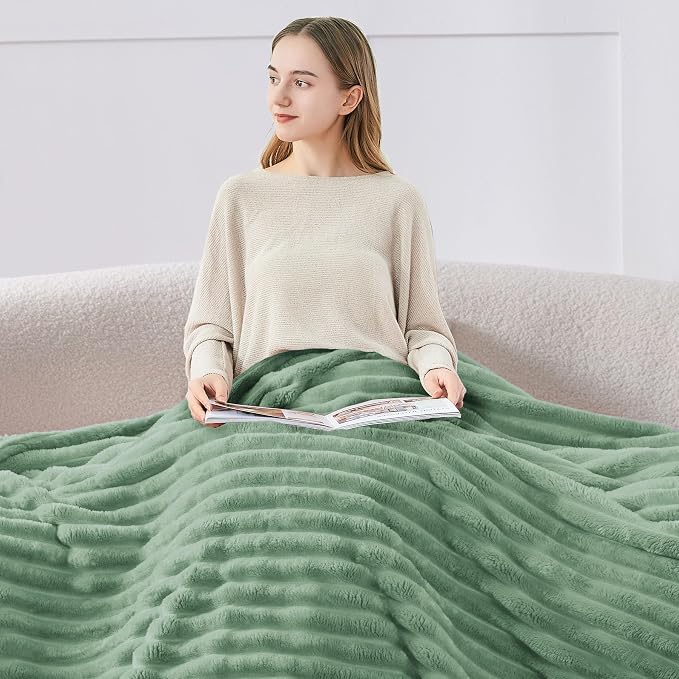 BEDELITE Ribbed Fleece Throw Blanket - Image 6