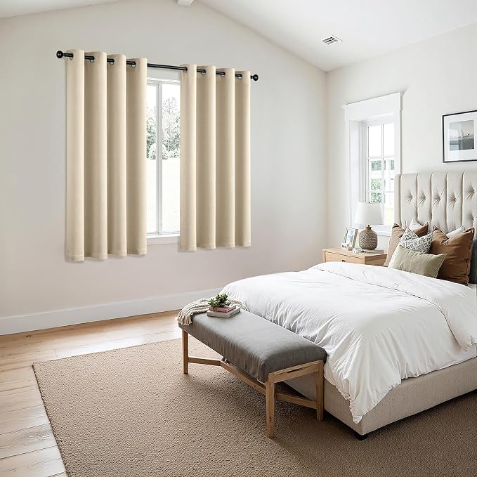 MIULEE Blackout Curtains for Bedroom 2 Panels 55 x 68 Inch Long Cream Beige | - Image 6