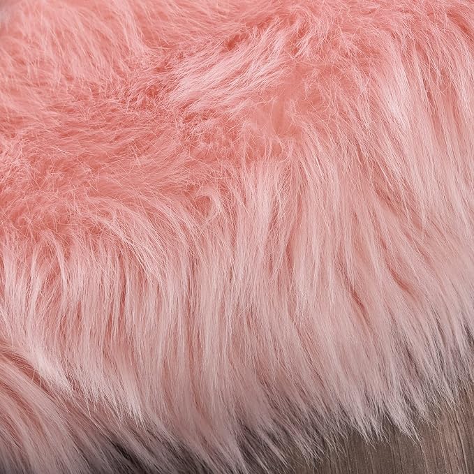Latepis Pink Rugs for Living Room Shag 6x8 Faux Fur Sheepskin Rug for Sofa - Image 6