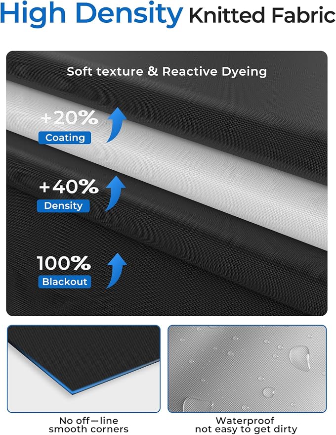 Blackout Curtains 30"x60" Portable No Drill Black Out Window Cover | 100% - Image 7