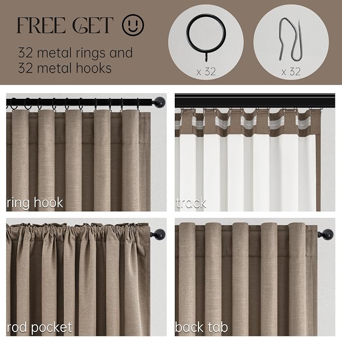Topfinel 100% Blackout Curtains 84 inch Long 2 Panels - Image 3