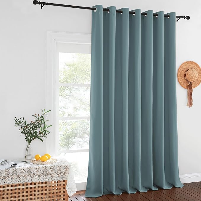 NICETOWN Sliding Glass Door Curtain 120 inches Long, Grommet Room Darkening - Image 2