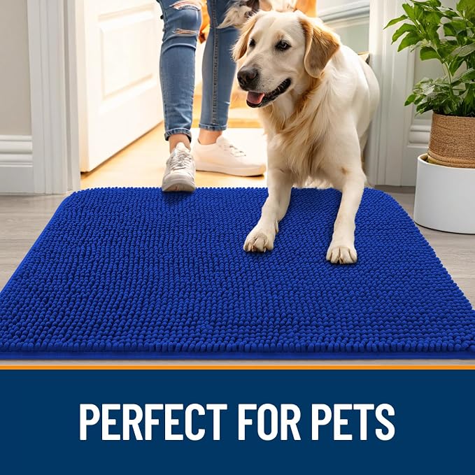 OLANLY Dog Door Mat for Muddy Paws 35x24, Super Absorbent Chenille Mud Mat | - Image 6