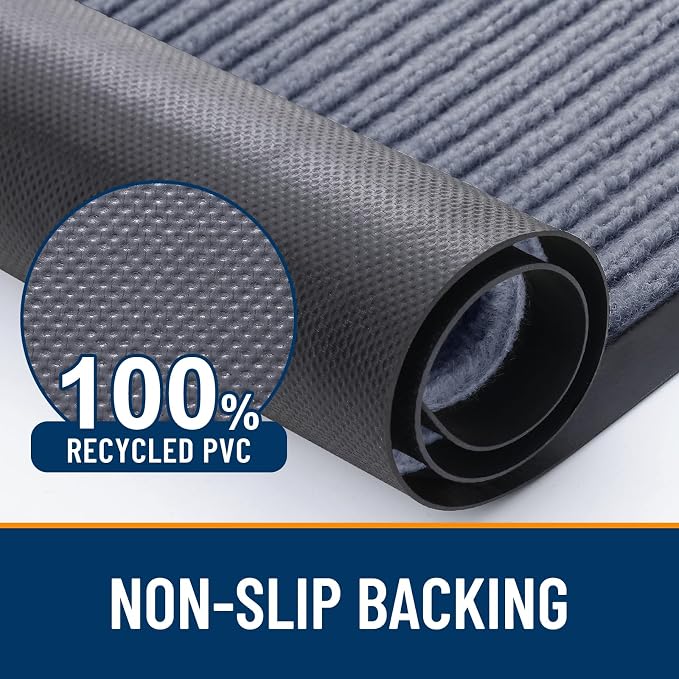 OLANLY Front Door Mat 47x30, Waterproof Heavy-Duty Indoor Outdoor Doormat | Ash - Image 3