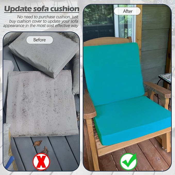 Sqodok Outdoor Cushion Covers 24x24 inch, Wicker Chair - Image 8