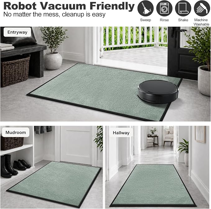 Super Absorbent Front Door Mat, 29.5" x 17", Non-Slip Washable Indoor Doormats - Image 6