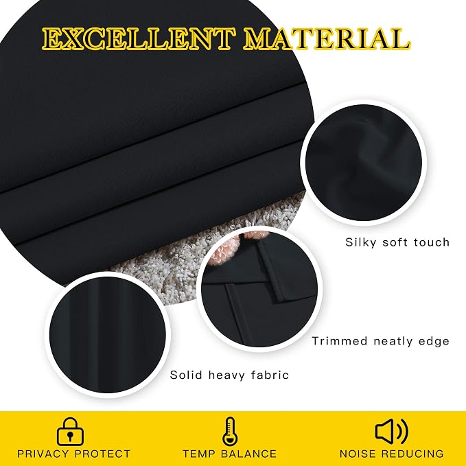 NICETOWN Black Out Kitchen Window Curtains Over Sink, Grommet Blackout Window - Image 4