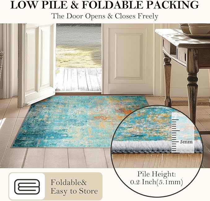 RELEANY Washable 4'x6' Abstract Area Rug - Image 4
