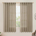 Semi Sheer Linen Curtains 63 Inch by LAMIT