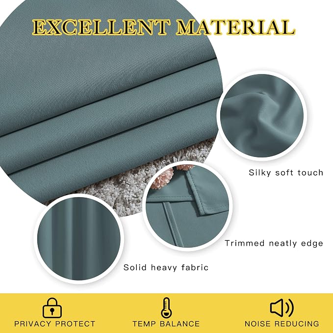 NICETOWN Blackout Living Room Curtains Extra Wide, Triple Weave Grommet Top - Image 4