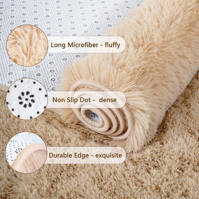 Chicrug Soft Area Rugs for Bedroom Living Room Plush Fluffy Rug 9x12 | Shag - Image 6