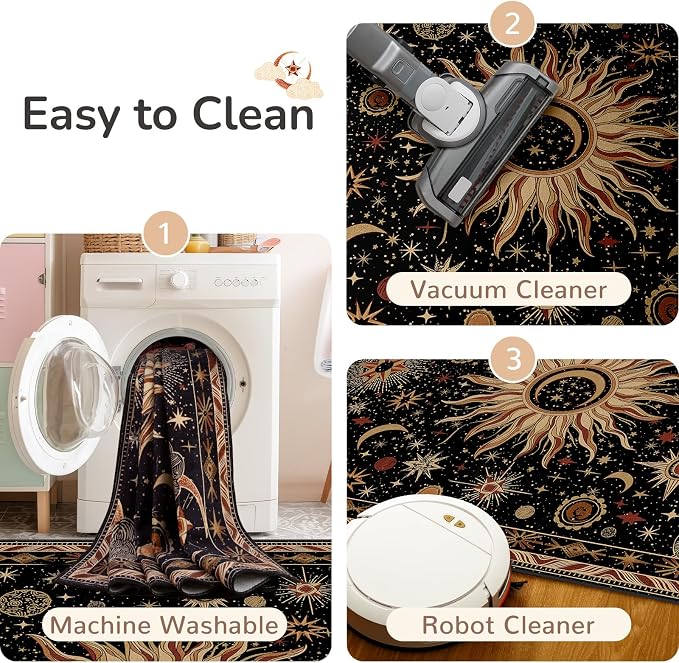 Vacuum-Friendly, Square 8ft Washable Area Rug - Image 4