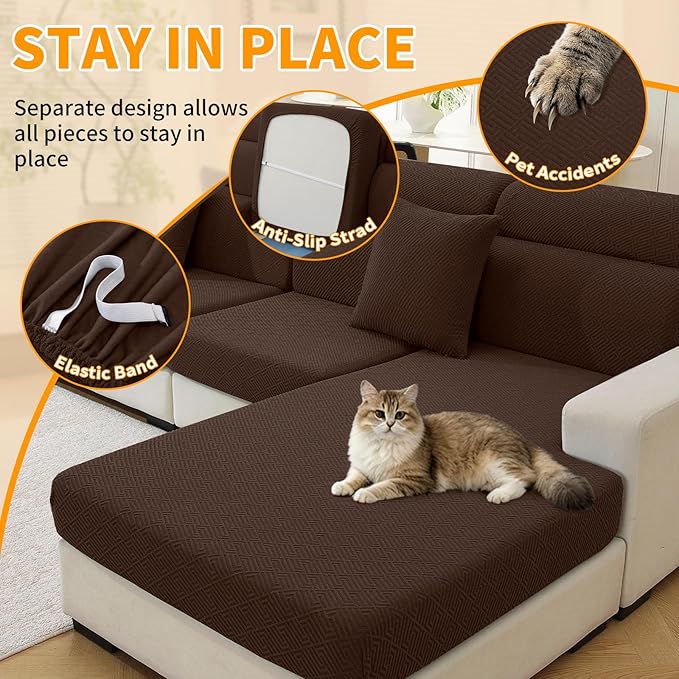 XINEAGE Couch Cushion Covers Seat Cushion Cover Thick Stretch Sofa Slipcovers 2 - Image 5
