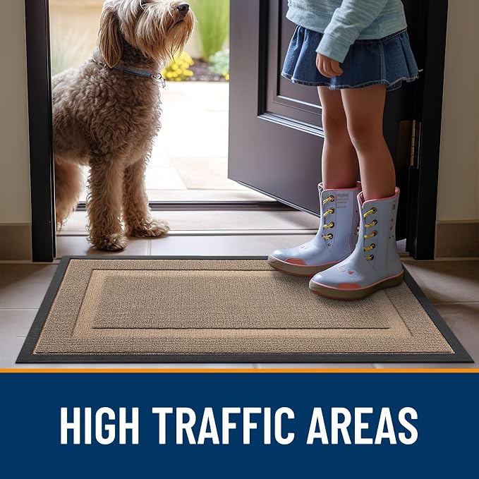 OLANLY Front Door Mat Outside 71x47, All-Season Heavy-Duty Rubber Doormat | - Image 6