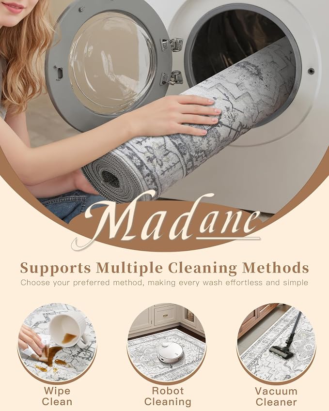 Madane Washable Runner Rugs 2x10 Long - Image 8
