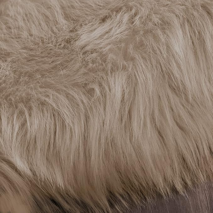 Latepis Small Area 2x4 Rug Brown Beige Fur Rug 60% Acrylic 40% polyester Shaggy - Image 7