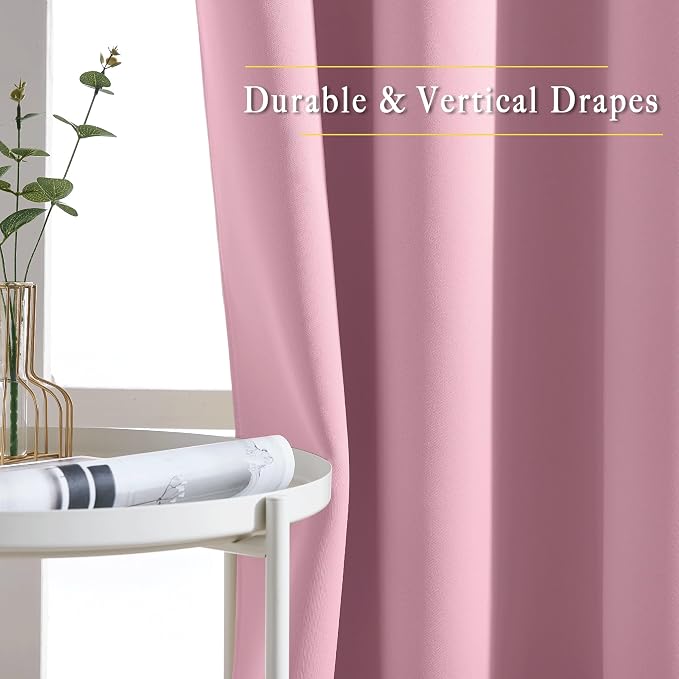NICETOWN Crystal Pink Blackout Curtains - Image 5