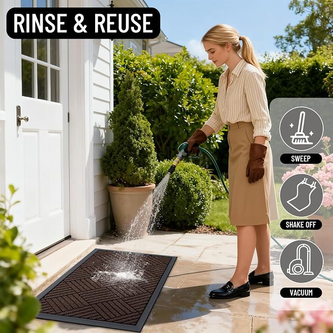 OLANLY Front Door Mat Outside Entrance 47x17, Waterproof Heavy-Duty Doormat | - Image 8
