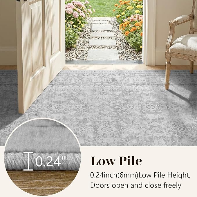 5x7 Ft Area Rugs for Living Room, Soft Non-Slip Machine Washable Rug, Vintage - Image 7