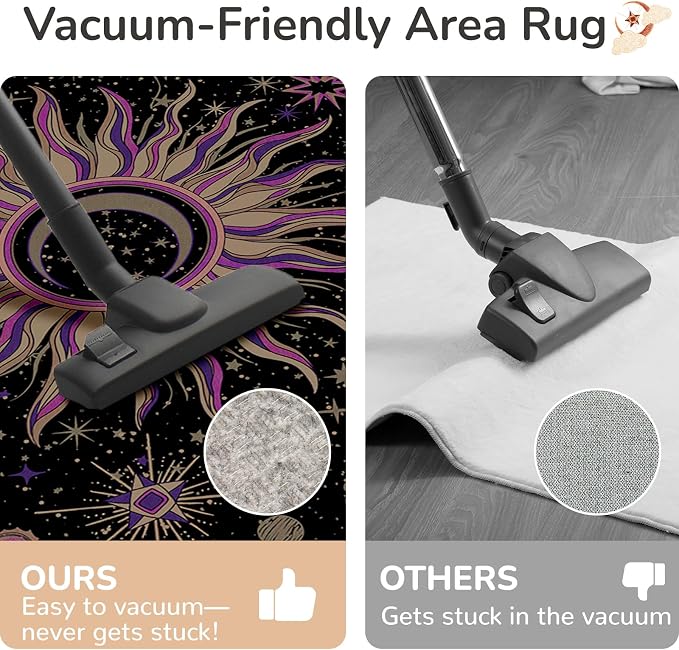Vacuum-Friendly, Round 6ft Washable Area Rug - Image 4