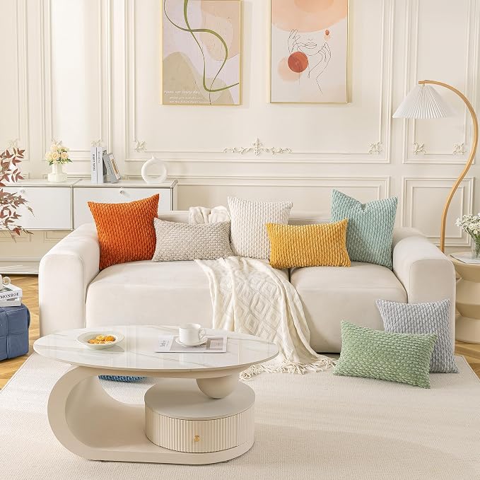 Set of 4 Pink Decorative Throw Pillow Covers 22x22 Inch Corduroy Pillow Covers - Image 7