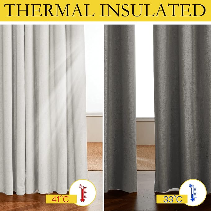 NICETOWN Linen Blackout Curtains - Image 3
