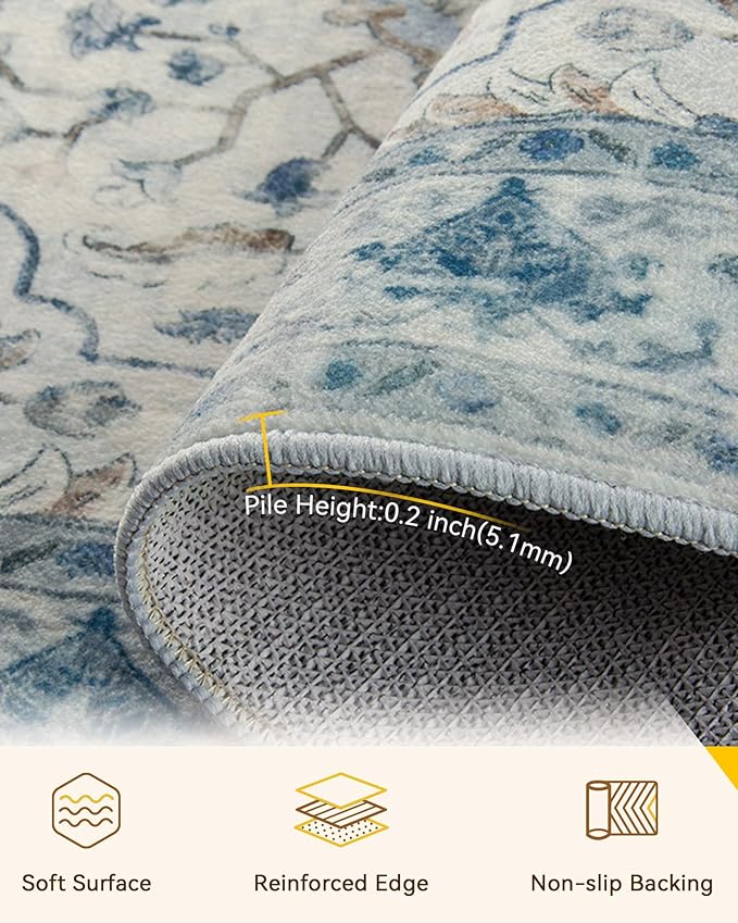 RELEANY Washable Area Rug, Square 10'x10', Water Repellent, Pet Friendly - Image 2