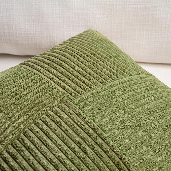 Fancy Homi 2 Packs Moss Green Long Lumbar Decorative Throw Pillow Covers 12x24 - Image 4