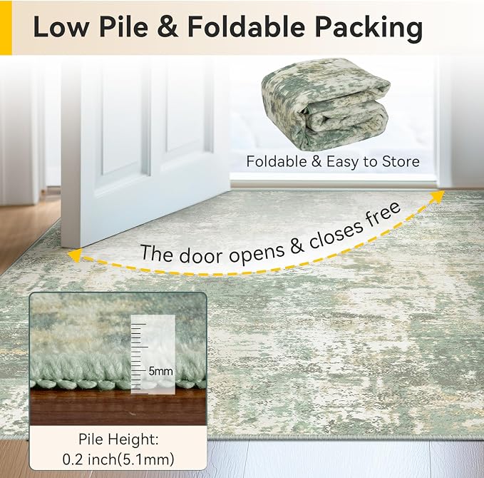 RELEANY Washable 5'x8' Abstract Area Rug - Image 8