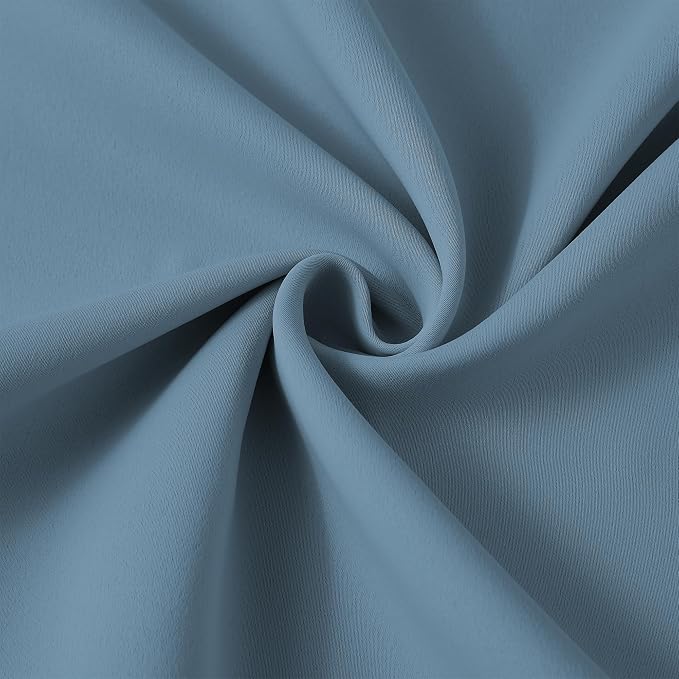 Dusty Stone Blue Pinch Pleated Curtains 108 Inches Long 9 FT Length Room - Image 6