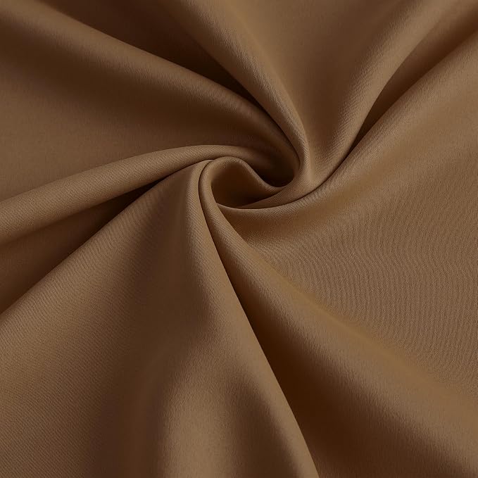 Cappuccino Brown Curtains 40x72 Inches Long 2 Panels Set, Pinch Pleated Thermal - Image 7