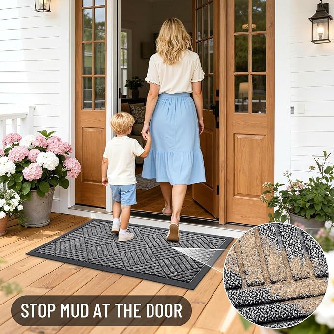 OLANLY Front Door Mat Outside Entrance 59x23, Waterproof Heavy-Duty Doormat | - Image 7