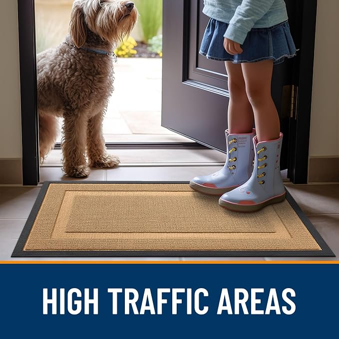 OLANLY Front Door Mat Outside 59x23, All-Season Heavy-Duty Rubber Doormat | - Image 6