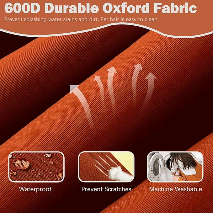 Sqodok Patio Cushion Cover 24x22 inch, Outdoor Seat Cushion Slip Cover - Image 3