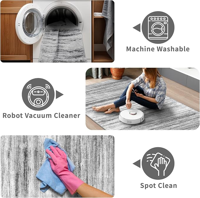 3x7 Washable Runner Rug for Family: Easy-to-Clean Runners for Hallway Entryway - Image 4