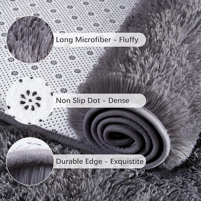 Chicrug Soft Runner Rugs for Bedroom Living Room Plush Fluffy Rugs 2x6 | Shag - Image 6