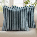 decorUhome Fall Faux Fur Throw Pillow Covers 24x24 Set of 2 Blue Grey | by decorUhome