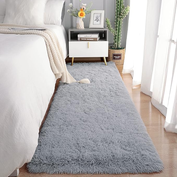 Chicrug Soft Runner Rug for Bedroom Living Room Plush Fluffy Rug 2x3 | Shag - Image 5