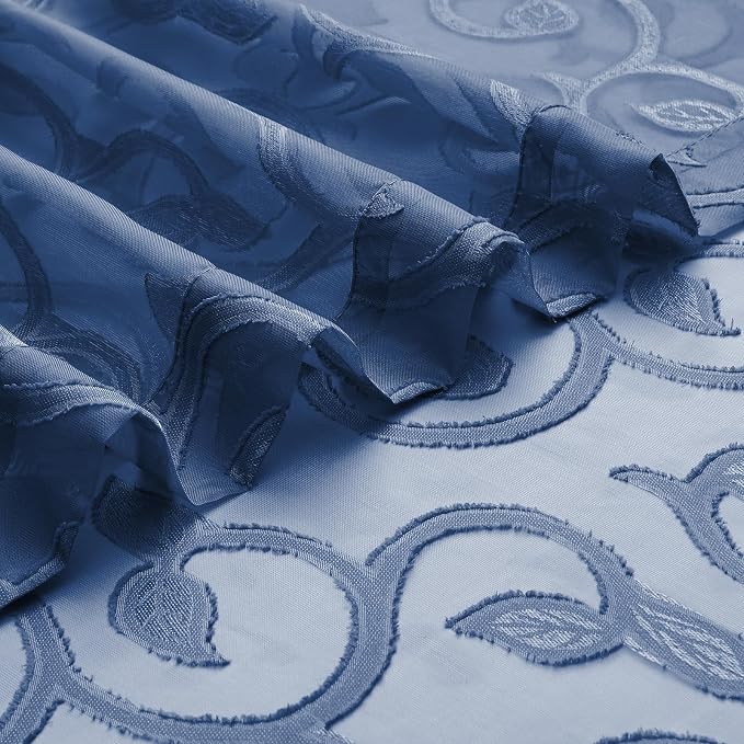 Furman Cafe Curtains 30 Inch Length 2 Panels Set, Elegant Geometric Jacquard - Image 8