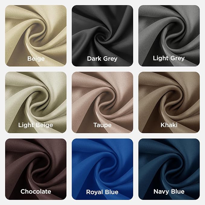 Joydeco Grey Blackout Curtains for Bedroom 90 Inch 2 Panels - Image 8