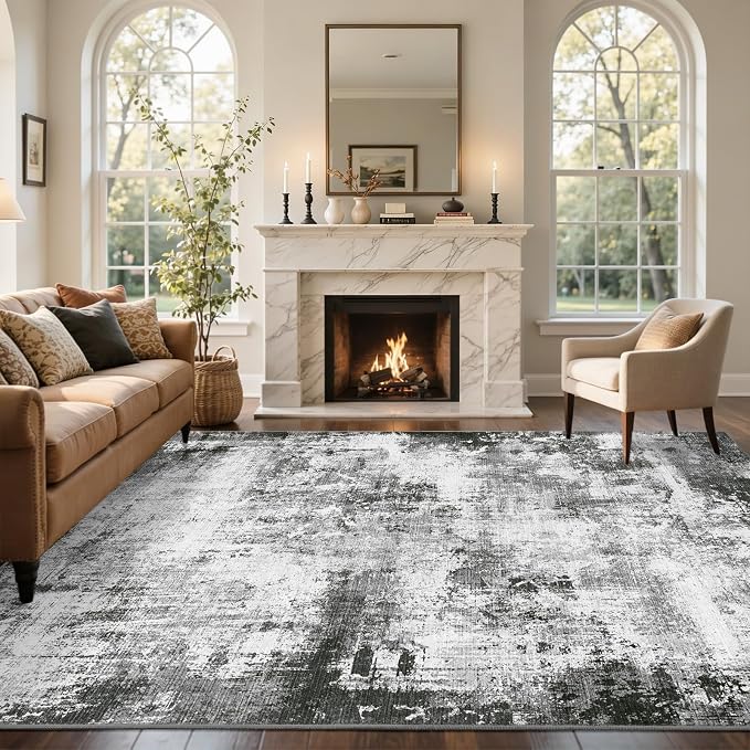 4x6 Ft Area Rugs for Living Room, Soft Non-Slip Washable Rugs Modern Abstract - Image 3