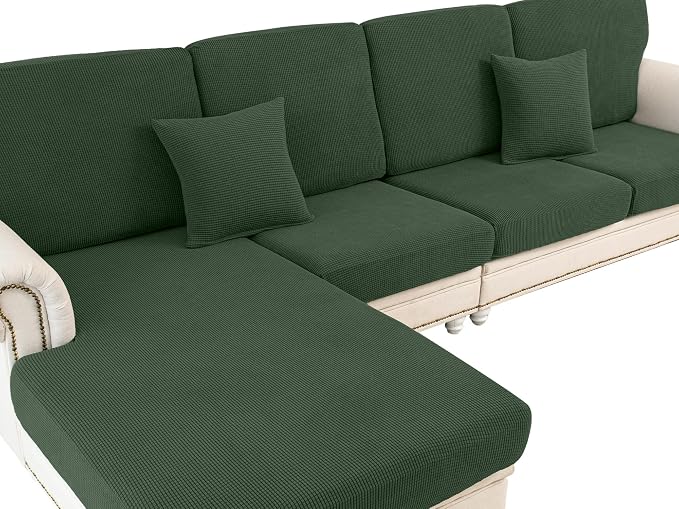 LA MEACK Couch Cushion Covers for Sectional Sofa L Shape Washable Separate Seat by LA+MEACK
